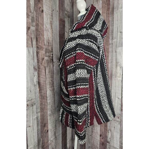 EARTH RAGZ Baja Mexican Pull Over HOODIE Rag Size Med Cotton VINTAGE Gift - Picture 3 of 7